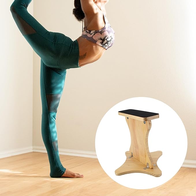 Cheer Balance Trainer, Wooden Cheer Flyer Stand, Cheer Stand for Cheerleading Flyer Balance, Cheer Flyer Stand Balance and Flexibility Trainer for Flexibility Core Strength (With Fixed Iron Sheet)