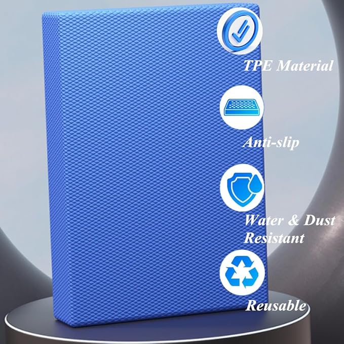 High-Density Balance Pad, Extra Large Balance Pad for Physical Therapy, TPU Foam Balance Board for Rehabilitation Stability Workout Knee and Ankle Exercise