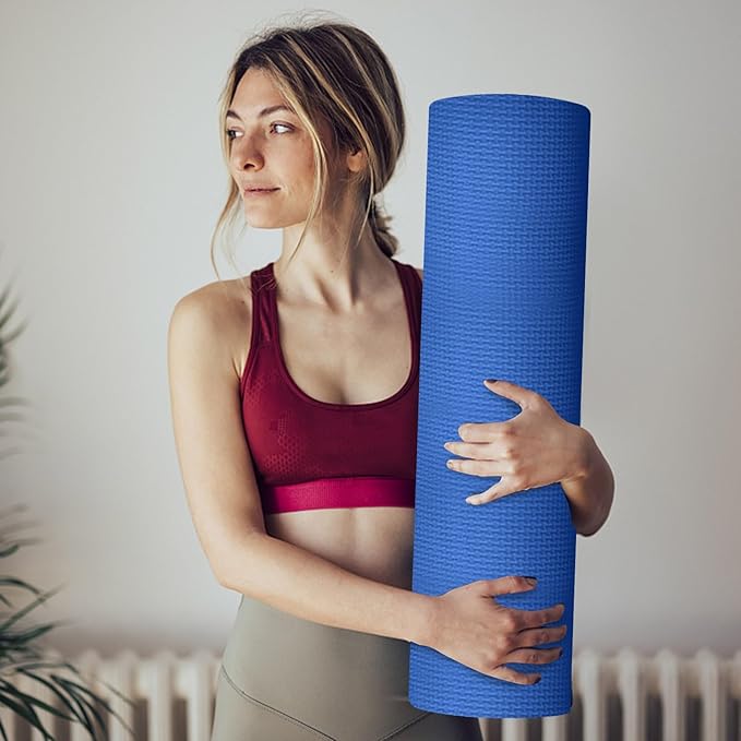 Thick Yoga Mat, 70x23 Inches High Density Extra Thick Anti-Tear Non-Slip Fitness Mat with Carrying Strap,Soft Large Yoga Mats for Stretching,Gym,Exercise,Fitness,Pilates,Home Workout
