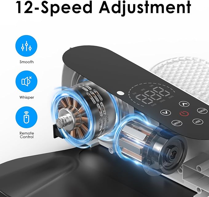 As Seen on TV Under Desk Elliptical Machine, Electric Leg Exerciser with Remote 12 Speeds, Quiet Portable Pedal Exerciser for Seniors at Home Office