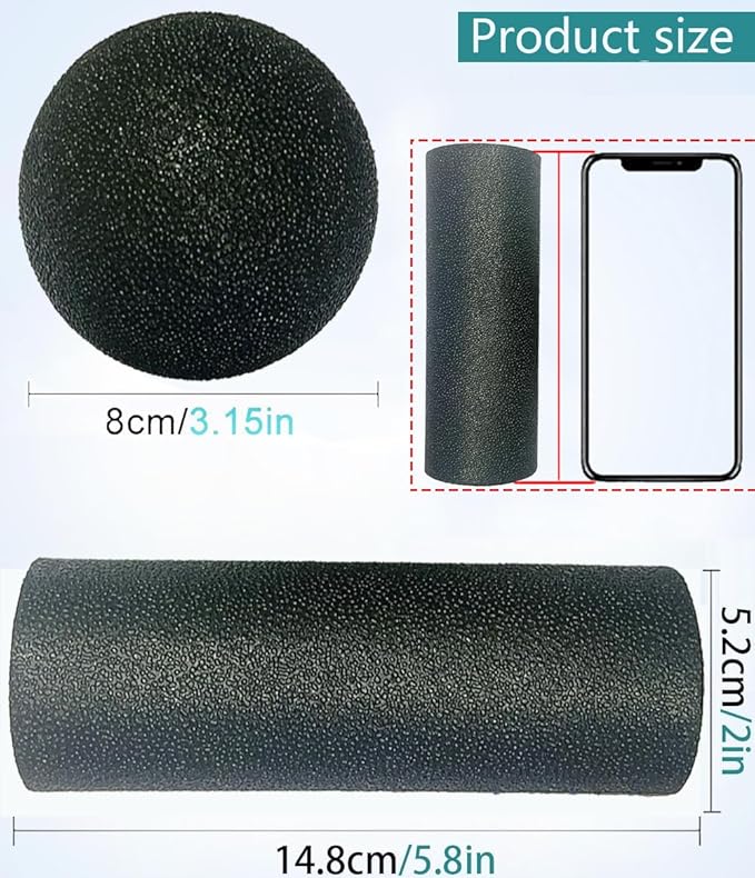 Extra Mini Foam Roller - High Density Massage Roller, Extra Small Yoga Roller for Physical Therapy, Myofascial Release, Deep Tissue & Muscle Recovery of Arms and Legs