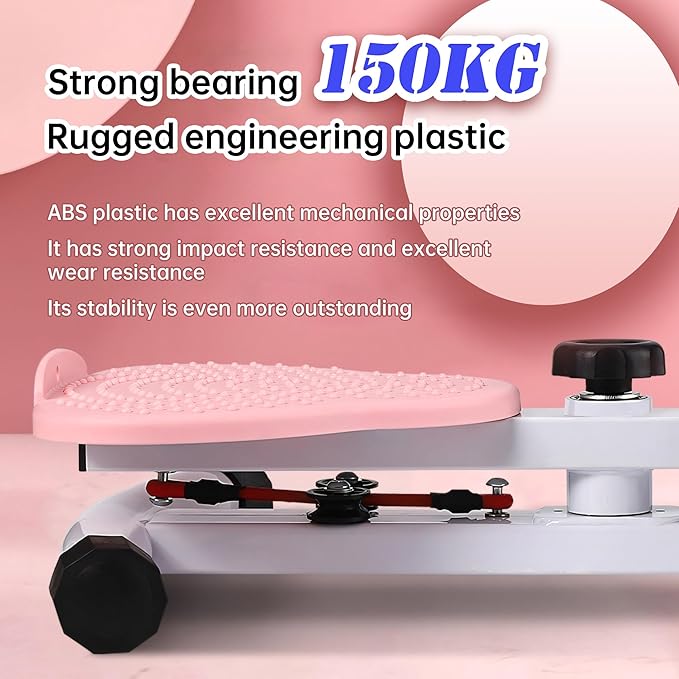 330 lbs Noiseless Anti-Slip Waist Twister Board - Ab Machine with Resistance Bands for Core Exercise & Slimming Waist, Home Gym Equipment Women & Men