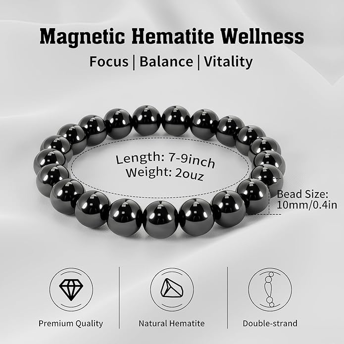 Copper Bracelet for Women and Men, Copper Magnetic Bracelet with 3500 Gauss Magnet Beads as Birthday Gifts, Hematite Jewelry Pulsera De Cobre para Mujer for Parents Anniversary Jewelry Gift