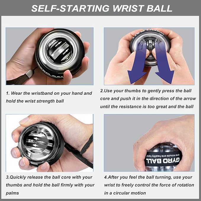 2026 New Curaball Torque Ball, Curaball Hand Exerciser, Gyro Ball with LED Lights and Portable Case, Hand Gripper Strengthener, Grip Strength Trainer for Strengthen Arms,Bones and Muscle