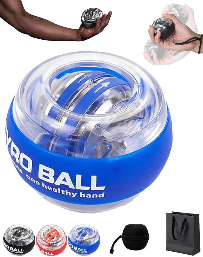 Wrist Ball Exerciser, Torque Ball Hand Exerciser, Gyro Ball Wrist Exerciser, Auto-Start Gyroscopic Forearmexerciser with LED Lights,Wrist Trainer for Stronger Arm Fingers Wristbones and Muscle