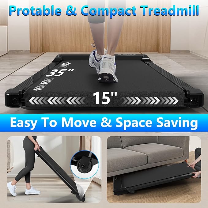 3-in-1 Walking Pad with Incline,2.5 HP Under Desk Treadmill for Home Office,265 LBS Compact Walking Treadmill with LED Display,No Assembly