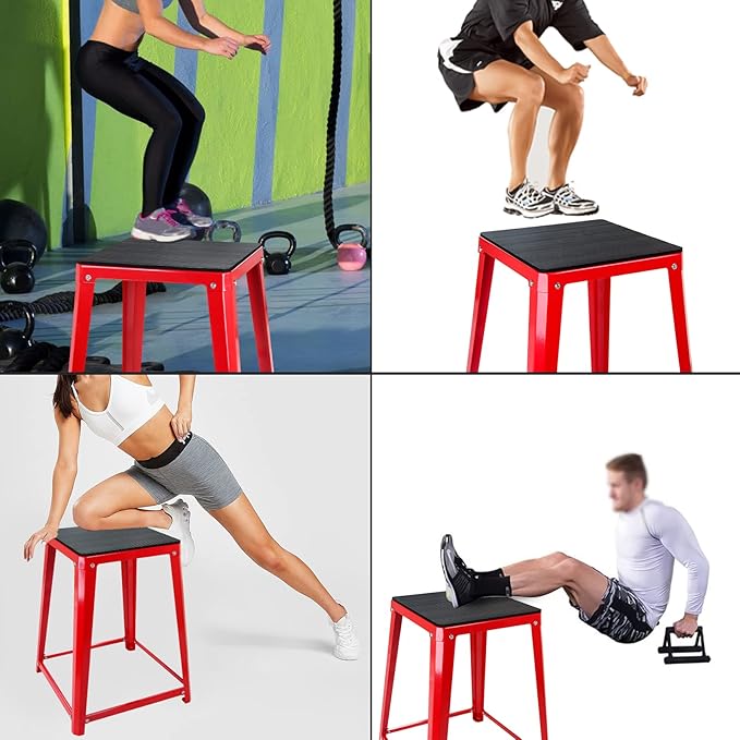 Plyometric Jump Box, 12/18/24/30 Inch Fitness Exercise Step Up Box for Home Gym, Step Exercise Platform for Workout & Strength Training