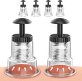 Cupping Kit for Massage Therapy, 2 Sizes Cupping Set, Unique Piston Design, Portable Massager for Studio & Home Use, Muscle Pain Relief, Myofascial Release, Cellulite Reduction (4 Pack)