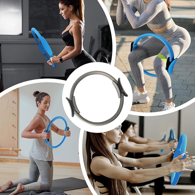Pilates Ring, Flexible Ring Fitness 14" Yoga Rings Magic Circle with Dual Padded Handles, Fitness Circle for Toning Arms, Thighs/Legs & Core Home Exercise Equipment