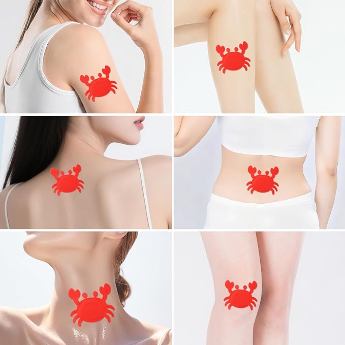 30Pcs Castor Oil Patch for Belly Button with 4oz Organic Castor Oil in Glass Bottle, Castor Oil Pack Belly Button Patches for Stomach Hand Self Adhesive (30pcs Crab Pack with Oil)