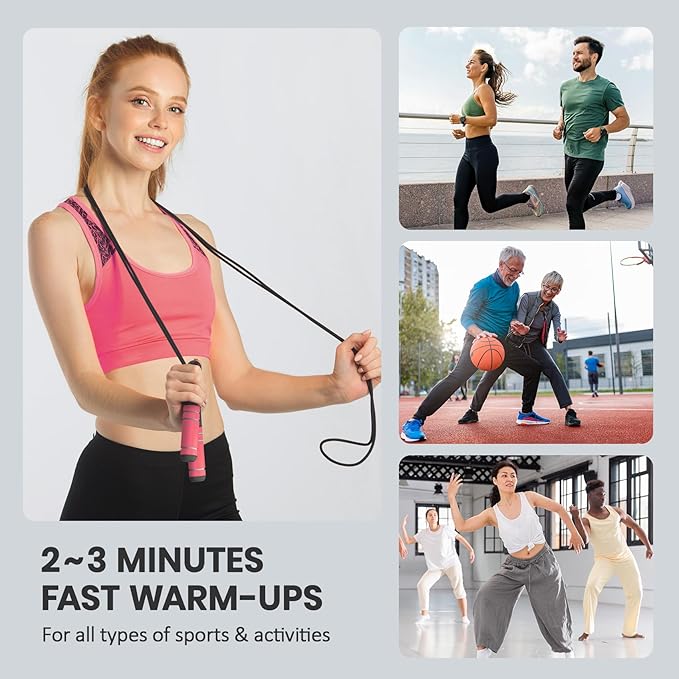 multifun Digital Jump Rope with Smart Counter & Timer - Adjustable Speed Skipping Rope for Fitness, Weight Loss, Boxing, MMA - Tangle-Free Ball Bearings & Anti-Slip Handles for Men, Women, Kids