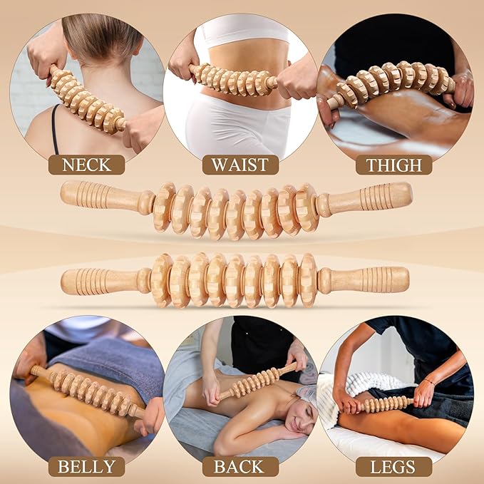 5Pcs Wood Therapy Massage Tools Lymphatic Drainage Massager Maderoterapia Kit Wooden Masager Body Sculpting Tools for Relax Muscles Body Shaping
