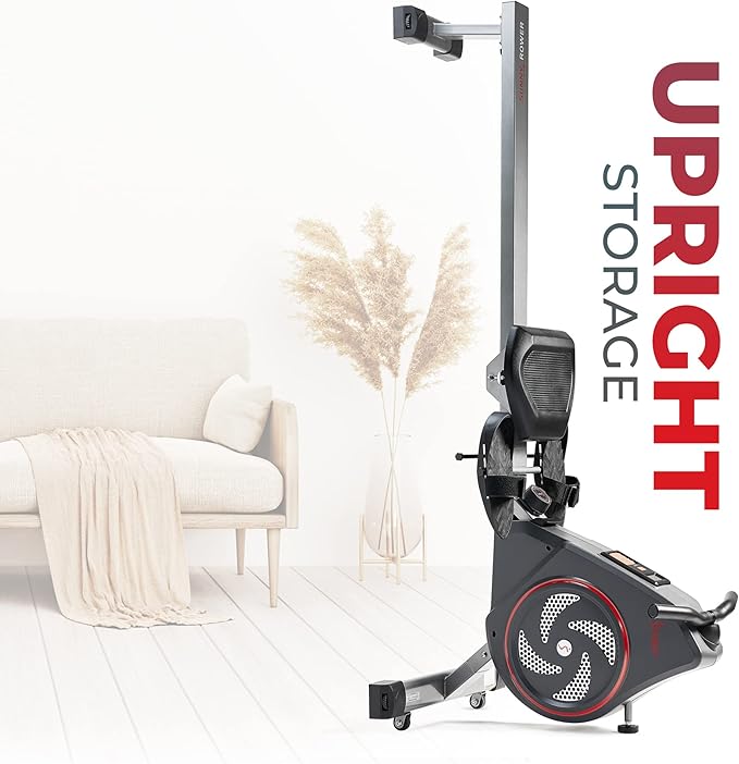 Sunny Health & Fitness Rowing Machine for Low Impact Full Body Workouts Home Training, Flip-able Equipment for EZ-Storage, Optional Magnetic or Air Resistance w/Free SunnyFit App Connection