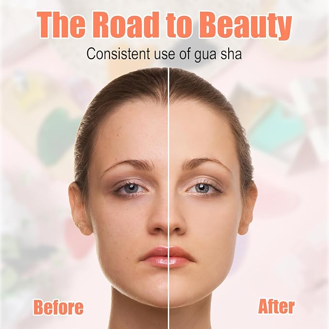 24 Pcs Gua Sha Facial Tool Resin Facial Massage Tools Heart Shaped Gua Sha Stone Guasha Board for Face Body Skin Massage Spa Acupuncture Prevent Wrinkles (12 Colors)