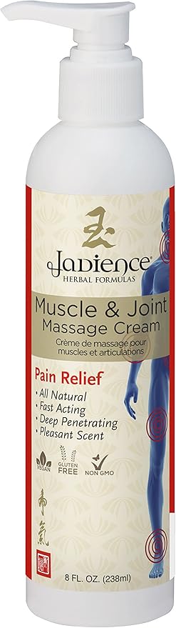 Jade Stone Fish Gua Sha & 8oz Massage Cream Kit by Jadience: Myofascial Therapy Tool | Muscle Joint Topical Analgesic | Natural Tension Relaxer for Body Relief & Skin Conditions