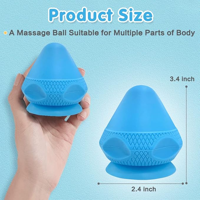 Trigger Point Massage Ball Shoulder Knot Remover Back Muscle Wall Mounted Massage Ball Deep Tissue Pressure Balls Trigger Point Iliacus Muscle Psoas Release Tool Suction Cup Back Massager