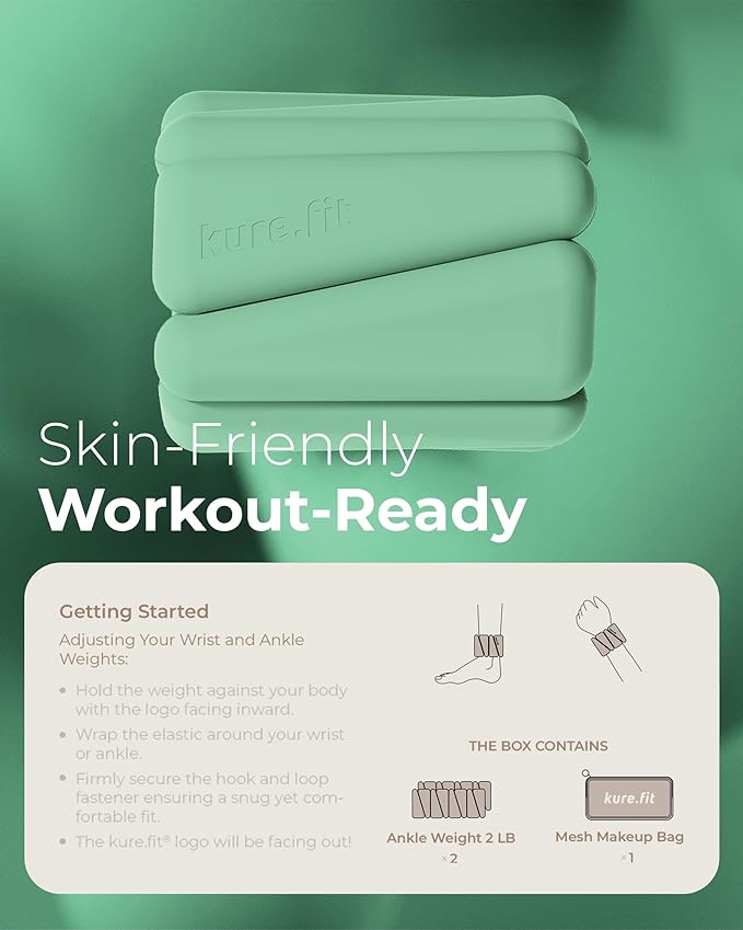 Pilates Weight | Wrist & Ankle Weights for Women | Weighted Bangles | 1LB/ 2LB Each (Set of 2)