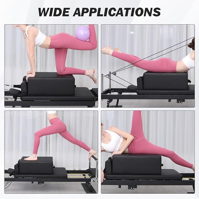 Professional Pilates Reformer Sitting Box,Reformer Box for Home & Studio Use, Portable Pilates Reformer Accessory for Step Training, Seated Workouts & Core Strengthening