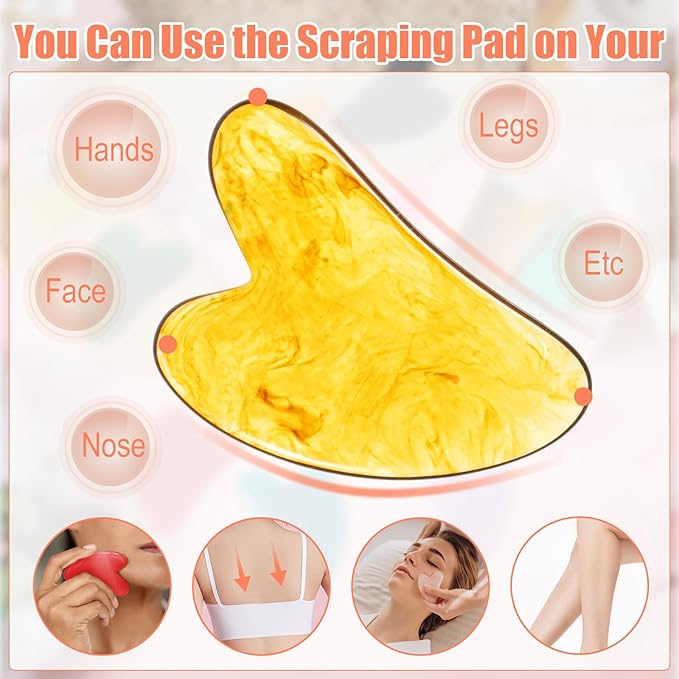 24 Pcs Gua Sha Facial Tool Resin Facial Massage Tools Heart Shaped Gua Sha Stone Guasha Board for Face Body Skin Massage Spa Acupuncture Prevent Wrinkles (12 Colors)