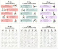 Chair Yoga 30-Day Set - 6 Pieces | Workout Supplies with Instruction Book for Beginners Home Travel Gym Office Morning Family Friends Sports Athletes Bodybuilding Fitness Strength