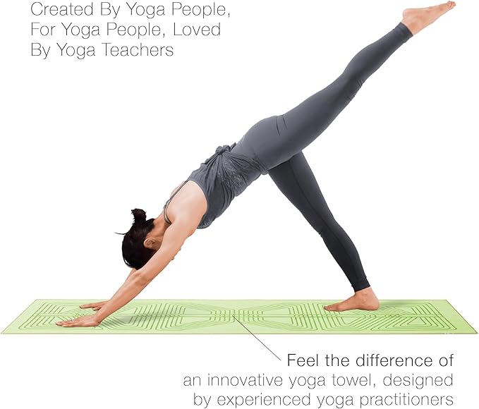 agoy Gecko Warrior - Next-Gen Microfiber Yoga Towel - Double-Sided Silicone Non-Slip Grip – Ideal for Hot Yoga - Ultra Absorbent, Easy to Wash, Travel-Friendly - 30% Recycled Material - Free Wet Bag