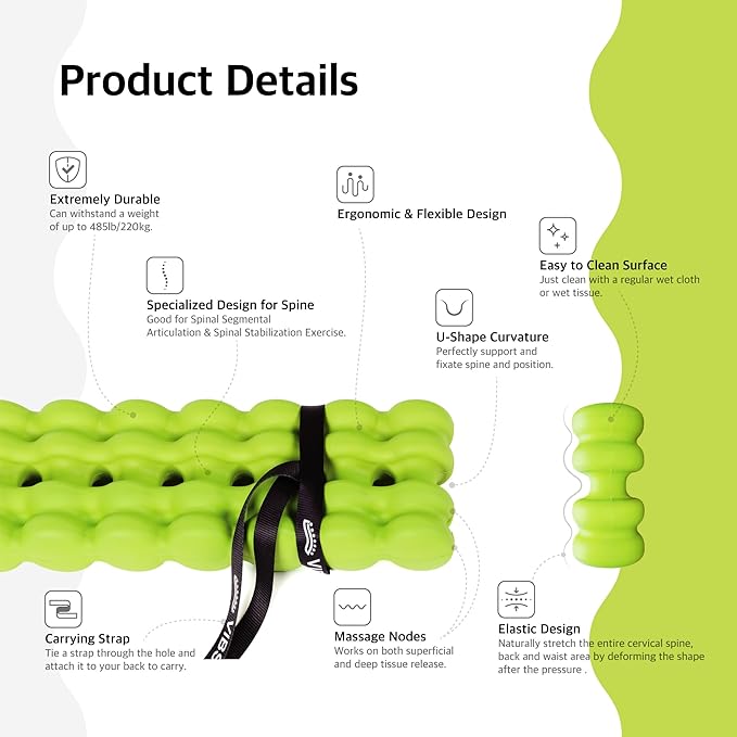 Vibspine, Back Stretcher for Lower-Back Pain Relief, Spine Decompressor,Posutre Corrector, Ideal for Pilates (Green)