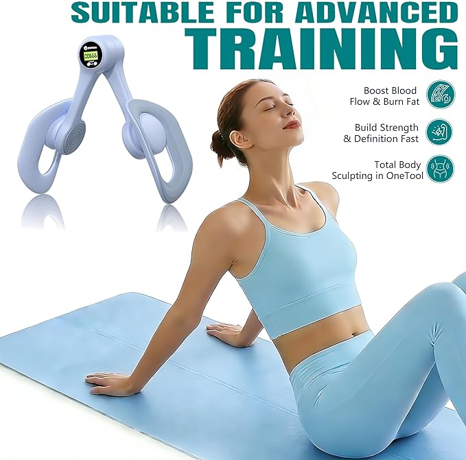 Thigh Trainer & Kegel Exerciser for Women, ,Pelvic Floor Trainer, Postpartum Rehabilitation, Trimmer Inner Thigh,Toner Workout Portable Home Gym Device with Smart Screen Display