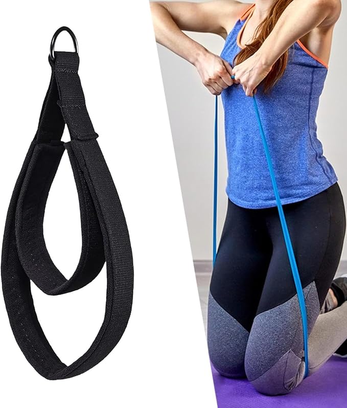 Pilates Double Loop Strap,Double Loop Strap,Women Strength Training Exercise Strap Double Loop Pilates Equipment for Gym, Black