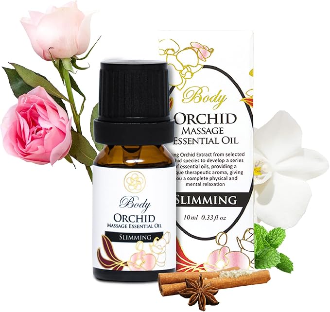 100% Organic Essential Oil Blend for Massage, Home Care, Aromatherapy, Natural Ingredients - Orchid, Cinnamon, Peppermint, Rose, 10ML