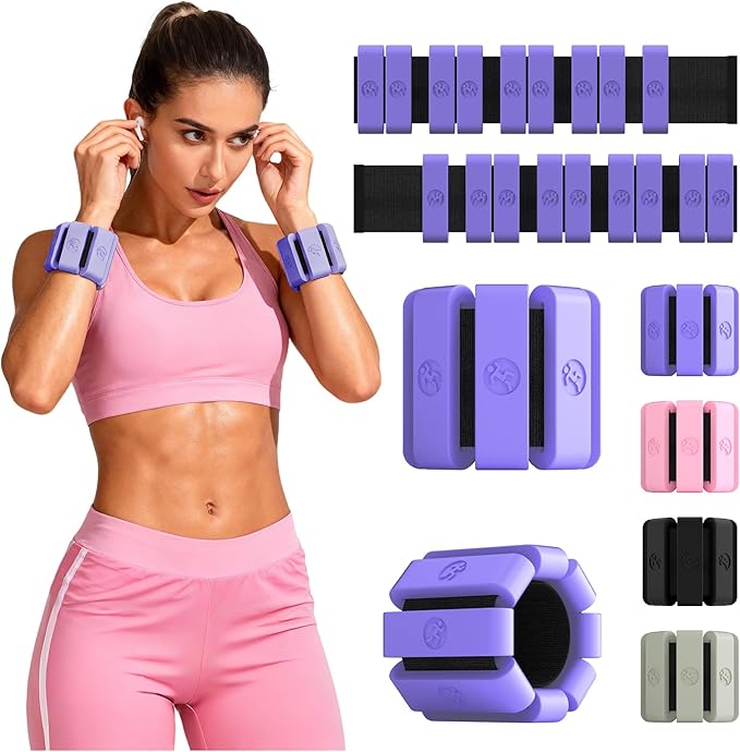 Adjustable Wrist Weights for Women Men, Leg Weights for Women 0.75lb-1lb-1.3lb Each for Walking, Yoga, Dance, Barre, Gym