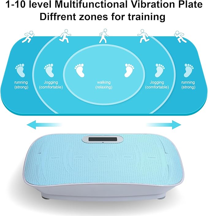 Full Body Vibration Platform Crazy Fitness Massage 10-Frequency Weight Loss & Fat Burner Shaking Machine for Unisex