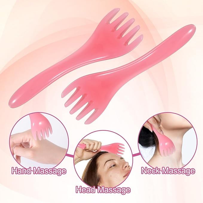 4 Pcs Head Massager Scalp Comb Resin Scalp Stress Relax Tool Gua Sha Five Claw Massage Tool Manual Head Scratcher Soothing Heads Relaxation Tools for Birthday Mother's Day Father's Day Gifts