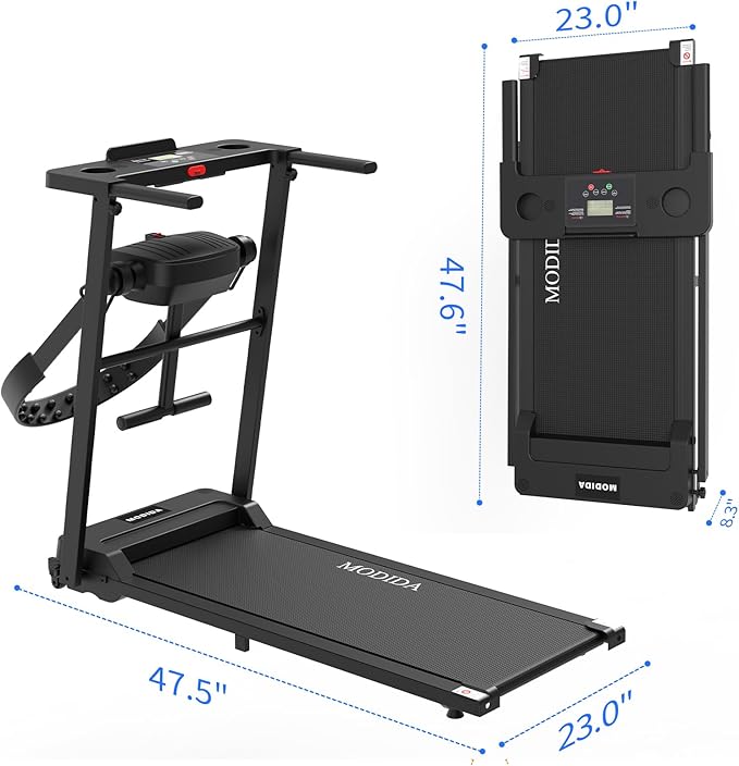 3 in 1 Walking Pad Treadmill with Handle | 1.5HP Under Desk Treadmill for Home Office | Foldable Compact Walking Jogging Running Machine | 220LBS Capacity, ≤45dB Quiet Treadmill