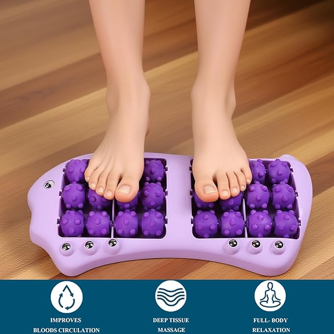 Roller Foot Massage, Shiatsu Acupuncture Massage, Reflexology Tool, Foot Massager Roller, Plantar Fasciitis Relief, Heel, Arch, Muscle Aches, Foot Pain, Stress Relief - Relaxation Gifts for Women, Men