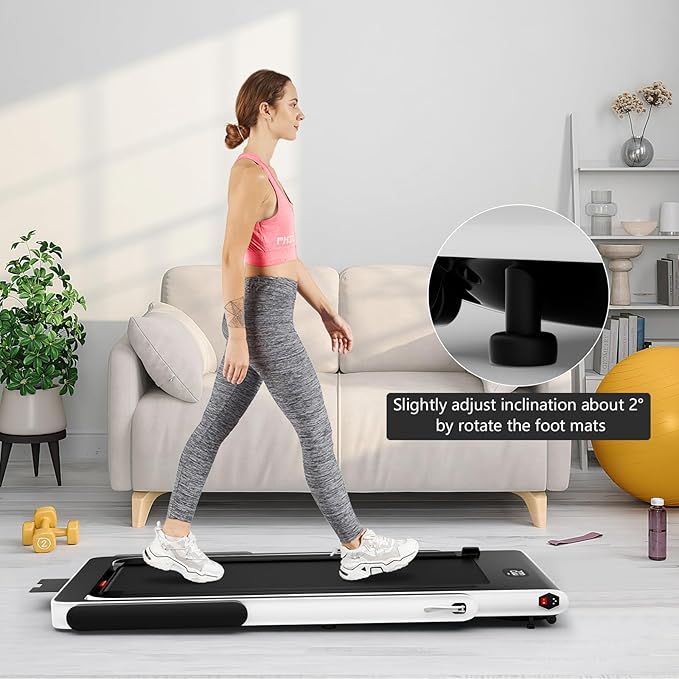 Goplus 2 in 1 Folding Treadmill, 2.25HP Superfit Under Desk Electric Treadmill, Installation-Free with Remote Control, APP Control and LED Display, Walking Jogging for Home Office