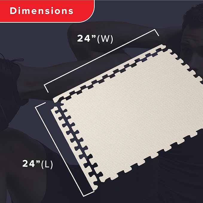 We Sell Mats 3/8" Thick Multipurpose EVA Foam Exercise Floor Mat, Interlocking Tiles, Anti-Fatigue for Home or Gym