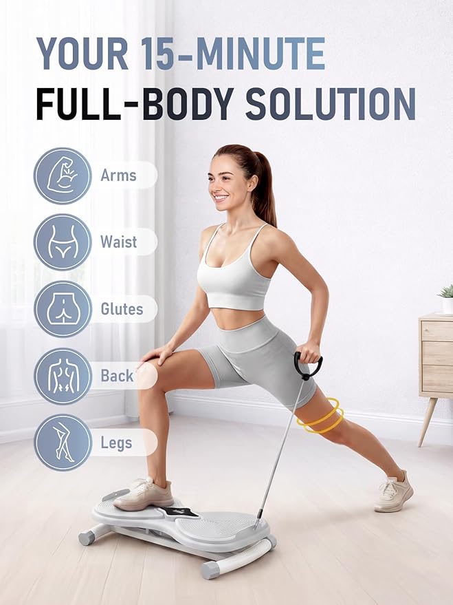 Waist Twister Machine with Rechargeable Battery, LED Counter, Ab Twister Board for Belly Fat Loss and Core Workout, 300 lbs Capacity, Silent Spin, Anti Slip, Home Gym Equipment for Women/Men