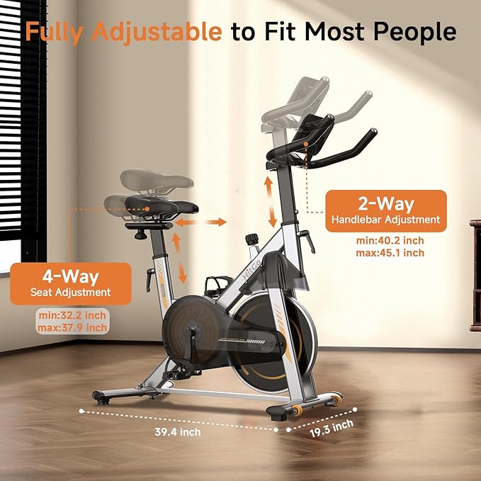 Office Exercise Bike Desk Chair,330 lbs Heavy Duty Under Desk Bike with 9-Level Height Adjustable Seat 24.4"-33.8",8-Level Resistance & Rolling Wheels,Quiet Fitness Chair for Home Office