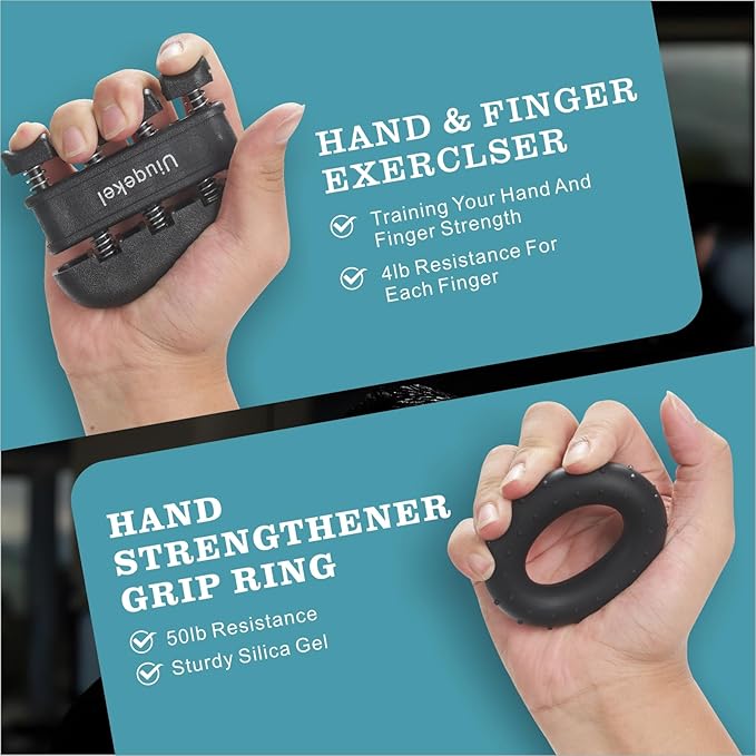 Grip Strengtheners 5-Pack, Adjustable Hand Gripper Set (11–220 lbs), Heavy Duty Forearm & Finger Strength Trainer for Muscle Building, Sports Training & Home Gym Workout Equipment