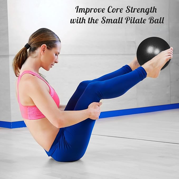Small Pilates Ball 9 Inch Small Exercise Ball Mini Workout Yoga Balls for Gym Yoga, Core Training, Fitness, Workout, Stability, Improves Balance