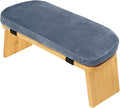 Meditation Bench, Kneeling Stool Chair with Soft Cushion for Extended Practice Folding Wood Prayer Bench, Prayer Stool, Gray Blue