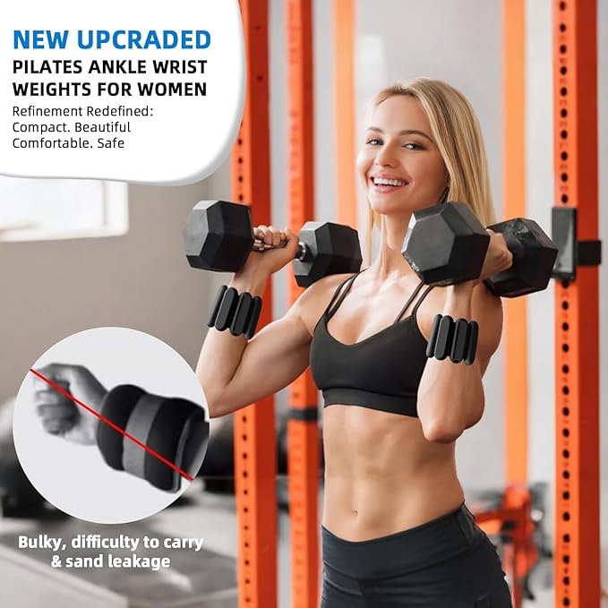 Ankle Weights for Women and Men, Adjustable Wrist Weighted Training Bracelet for Home Gym Workout, Strength Training Walkin Running, Foot weights for exercise,2pc on Set