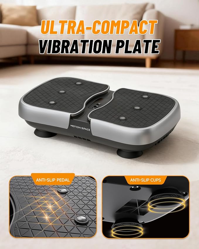 Portable Cordless Vibration Plate – Wireless, Rechargeable, 4 Speed Levels, for Body Massage, Relaxation & Circulation Boost