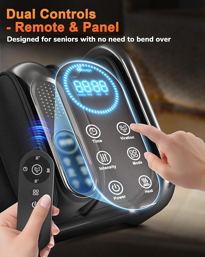 Shiatsu Foot Massager Machine with Heat : Deep Kneading Calf Massager with Vibration for Plantar Fasciitis, Neuropathy, Pain Relief, Circulation for Home and Office Use