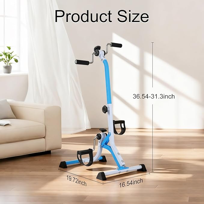 Pedal Exercise Bike for Seniors - Adjustable Resistance Arm Bike, Portable Home Exercise Equipment for Hands, Arms, Legs & Knees