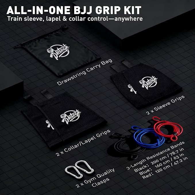 Jiu Jitsu Grip Trainer Simulating Gi – BJJ Resistance Bands System | Grappling Grip Strength & Endurance Training for Judo, MMA & Home Gym
