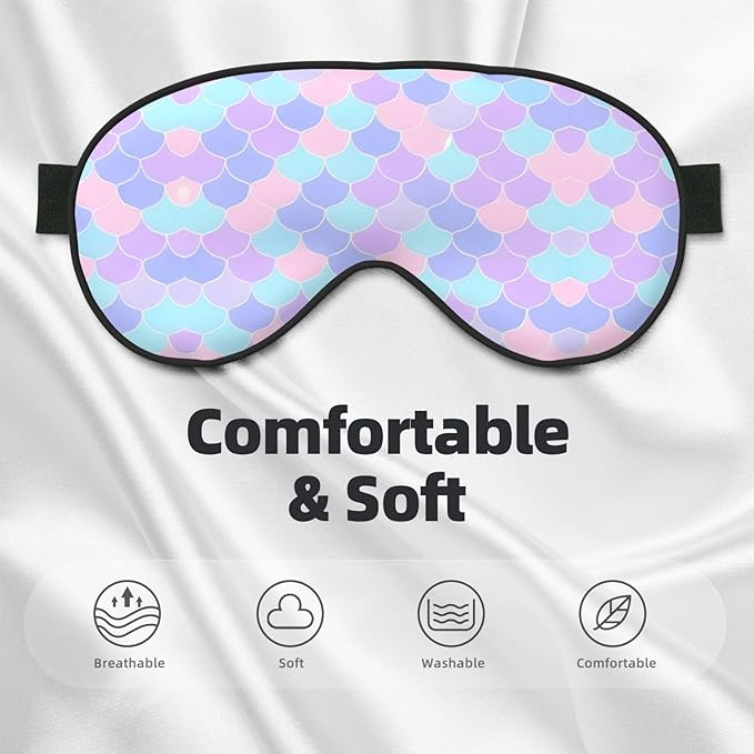 Mermaid Tattoo Head-Mounted Double-Sided Light-Blocking Sleeping Eye mask to Protect Eyes and Relieve Eye Fatigue