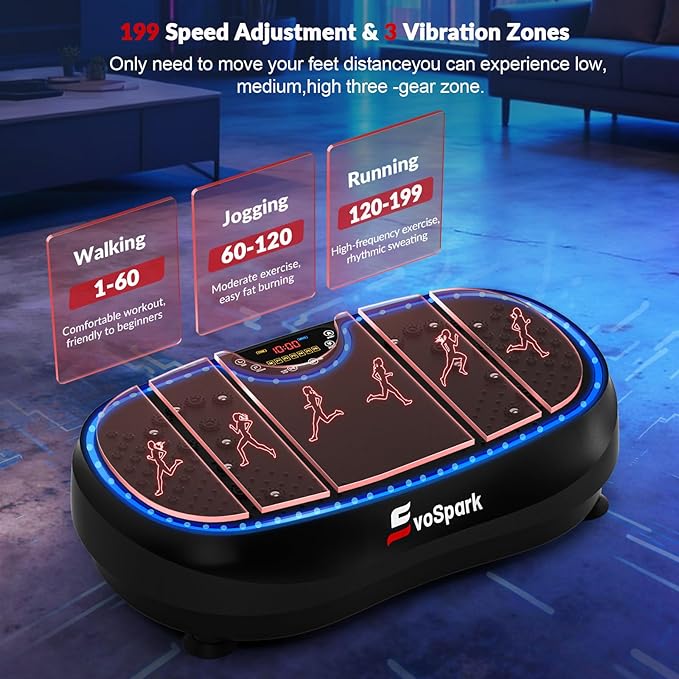 Vibration Plate Exercise Machine, 2026 EvoSpark Dual Motor Vibration Plate for Lymphatic Drainage, 3D & 4D Whole Body Vibration Plates for Weight Loss, Shaker Workout Equipment for Women Men Home