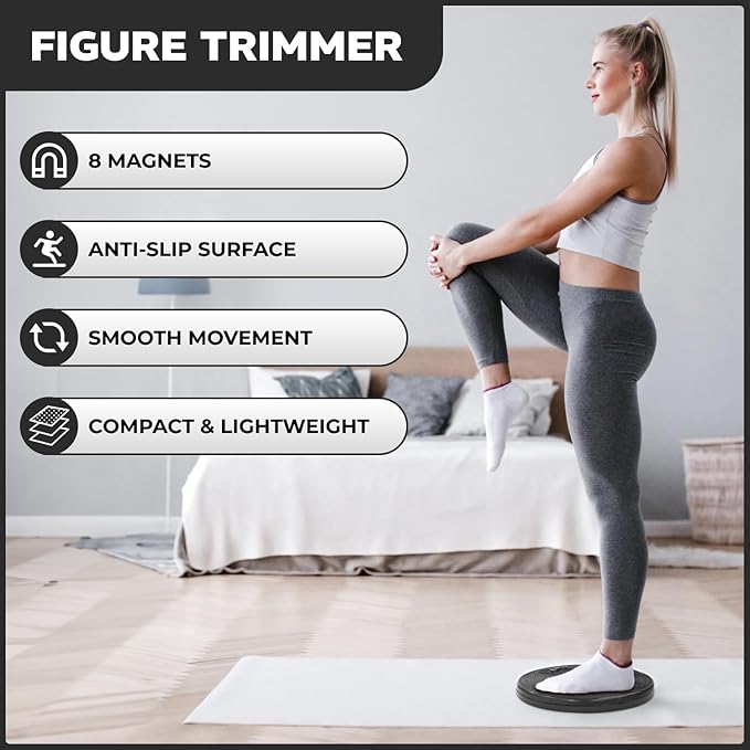 Daiwa Felicity Figure Trimmer Ab Twister Board - Waist Twister Machine for Core & Abs Exercise - Waist Twisting Fitness Tool, Dizzy Disc Twist Board for Slimming Workout with Magnets Reflexology