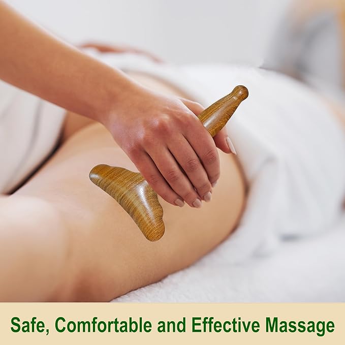 Lymphatic Drainage Massager, Wooden Massage Tools, Body Gua Sha Paddle. Wood Lymphatic Drainage Tool for Maderoterapy Muscle Release Pain Relief Trigger Point Deep Tissue Anti-cellulite 6.1×3.5”